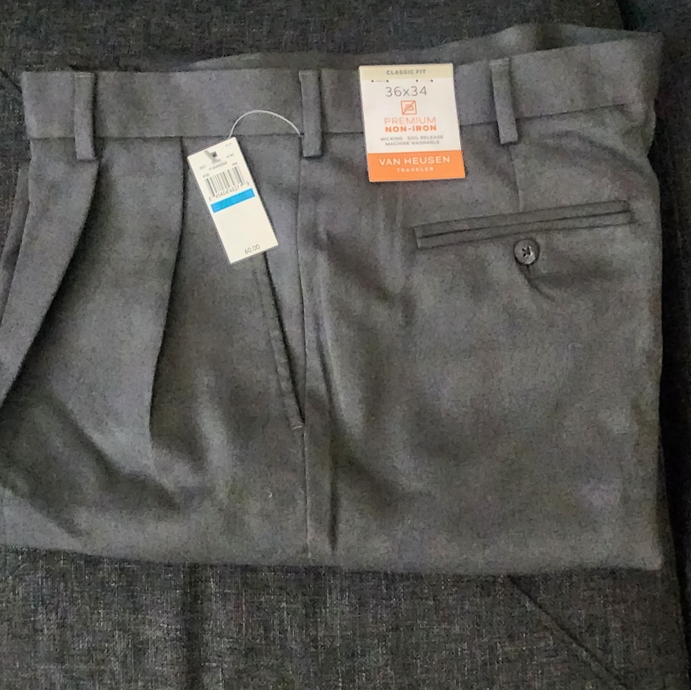 Van Heusen Temperature Adaptive Air Cool Fabric Mens Pant 36x34 Flex Waistband